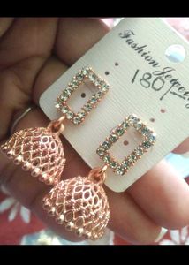 Rose Gold Jhumka Earrings