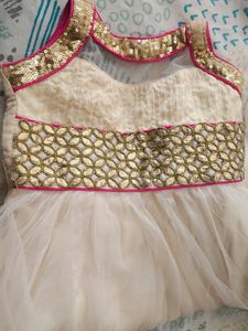 Net Frock Cream Color Good Condition Size Is 16 Fo