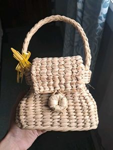 Woven Straw Handbag