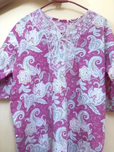 Pink Paisley Print Kurta