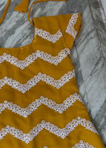 Yellow Embroidered kurti