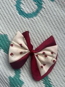 Chic Rose Print Bow Clip