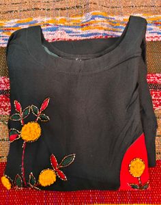 green Kurta with Floral Embroidery