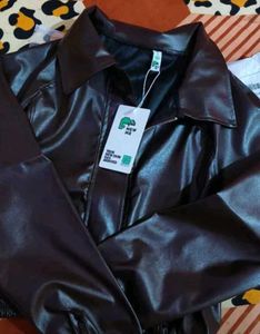 newme leather brown jacket