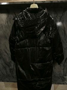 Shiny Black Puffer Coat