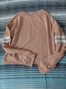 Peach Cropped Long Sleeve Top