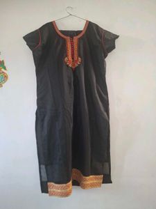 black ethnic kurta set