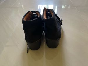 Black Lace-Up Ankle Boots