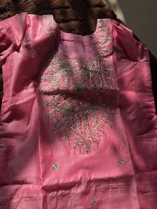 Beautiful Pink Embroidered Kurta Set
