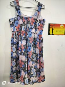 Western Mini Dress With Flowers Prin