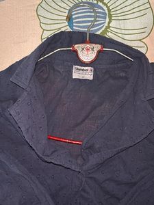 Stylish Blue Printed Button-Up Shirt