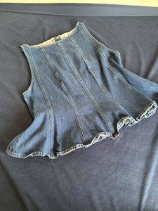 H&amp;M Denim Peplum Top