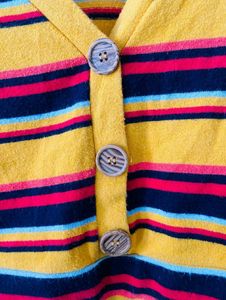 V-Neck Striped Crop Top