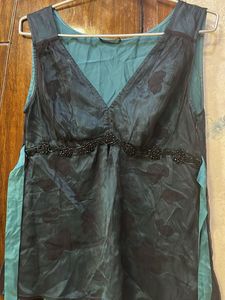 100% Original Massimo Dutti's Top Teal Beaded