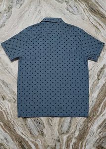 Men's Blue Star Print Short Sleeve Shirt