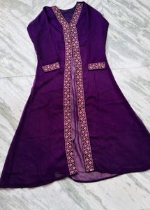 Elegant Purple Kurta Set with Embellishments