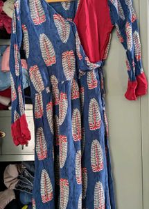 💐Blue Printed Wrap Kurta💐
