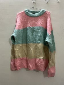 oversized stripped Knit Sweater - Cozy and Stylish