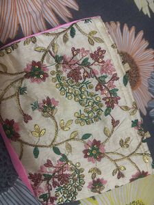 Pink Off-white Elegant Embroidered Clutch