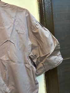 Brown Short Sleeve Button-Up Shirt