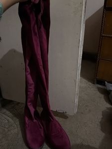 Velvet Over-the-Knee Boots
