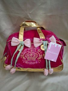 Juicy Couture Pink Velvet Bow Handbag