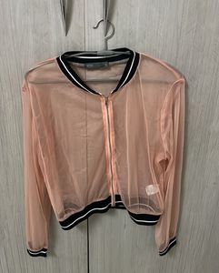 Sheer Pink Bomber Jacket