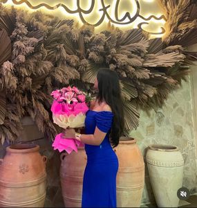 Stunning Royal Blue Ruched Dress
