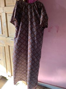 Comfortable Brown Printed Nightgown