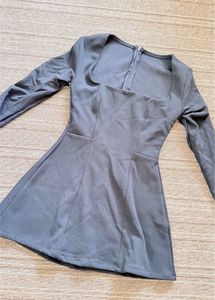 Chic Square Neck Long Sleeve Dress