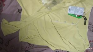 Cute Yellow Ribbed summer cro top Cardigan