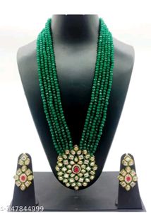Green Bead Kundan Necklace