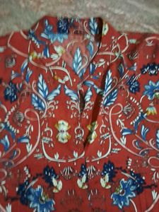 Boho Floral Print Button-Up Shirt