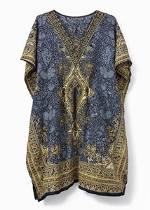 Boho Grey Kaftan Tunic Top