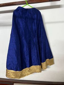 Elegant Gold &amp; Blue Lehenga Choli Set