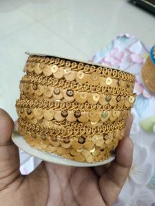 Golden Lace with Sequins