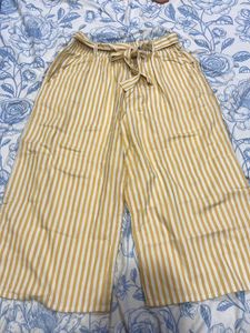 Striped Culottes with Tie Waist