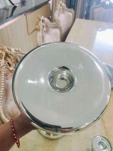 Silver Mercury Glass Candle Holder Set