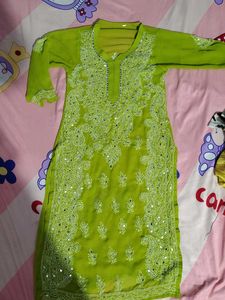Stunning Green Embroidered Kurta