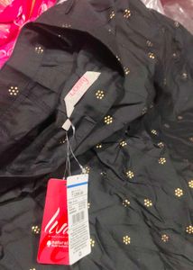 Elegant Black Skirt with Gold Motifs