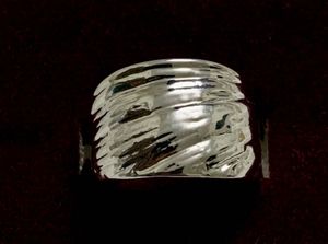 Silver Toned Textured Statement Ring