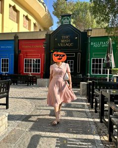 Korean Peach Dress (Belt Not Available)..