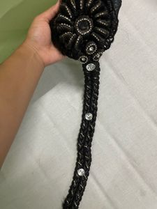 Elegant Braided Hairpiece with Rhinestone Accents