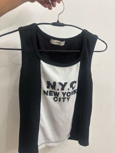 NYC Graphic Ribbed Tank Top