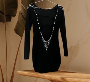 Black Pearl Embellished Dress