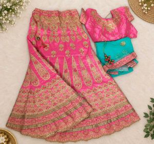 Stunning Pink Embroidered Lehenga Choli