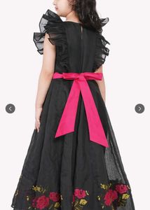 Girls' Black Floral Dress