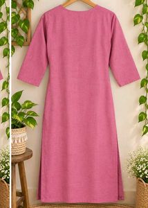 Pink Embroidered Kurta