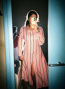 Striped Button-Up Maxi Dress
