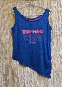 Blue "Train Hard Feel Good" Tank Top